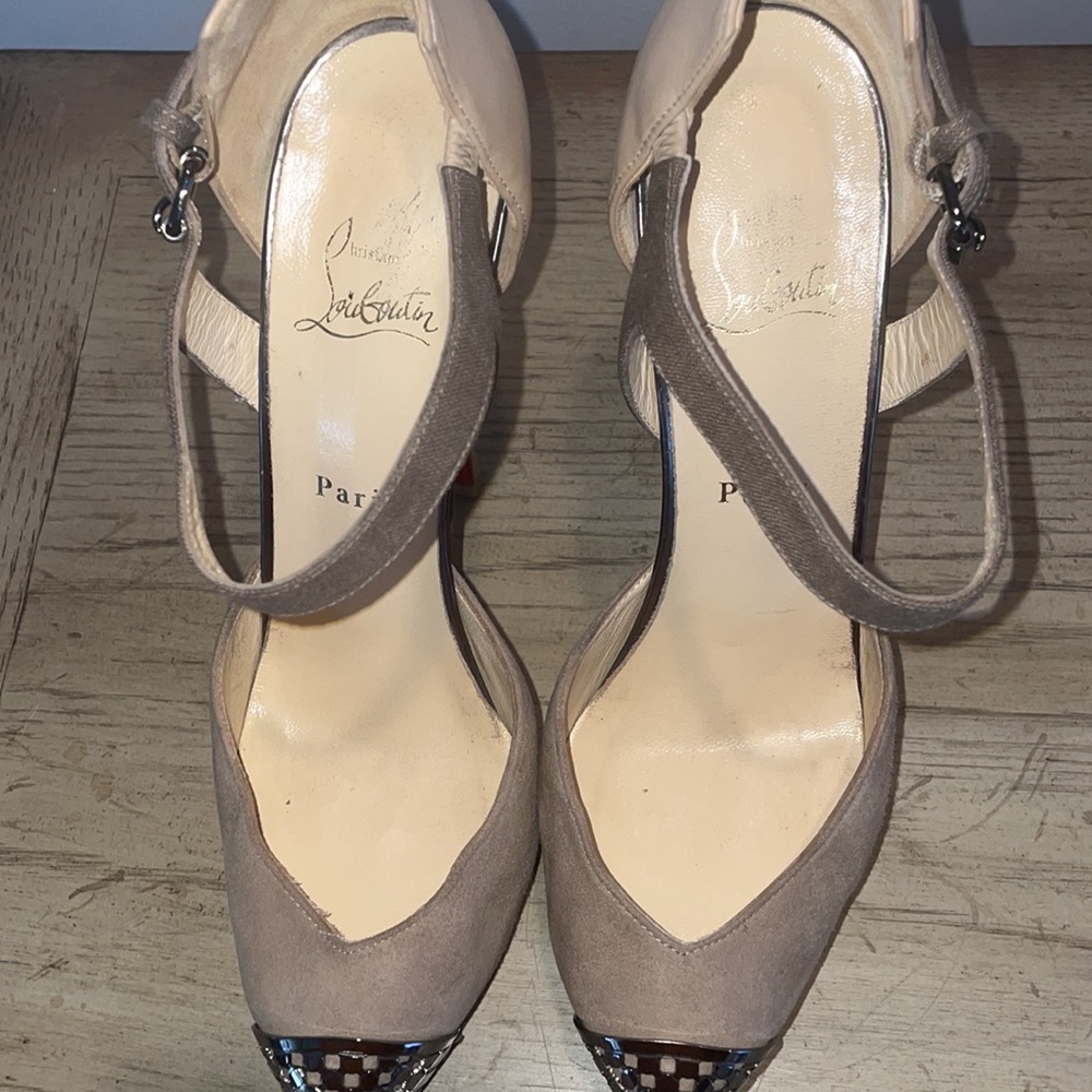 Christian Louboutin suede/crelino/calf heel, 39.5 - Picture 9 of 16